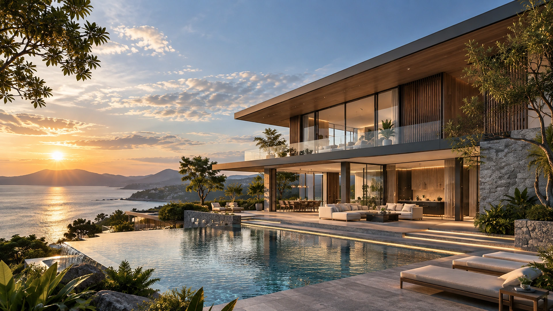 Contemporary tropical residence visualization